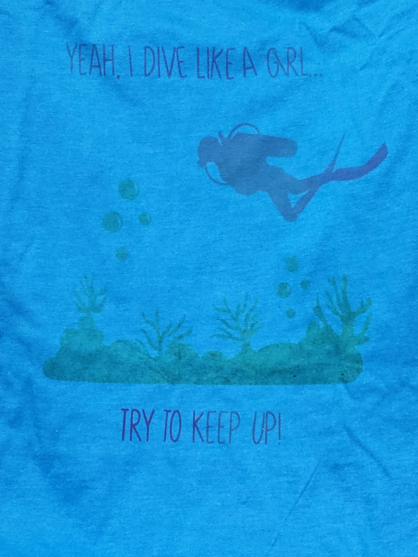 Dive Like a Girl front short sleeve v-neck t-shirt